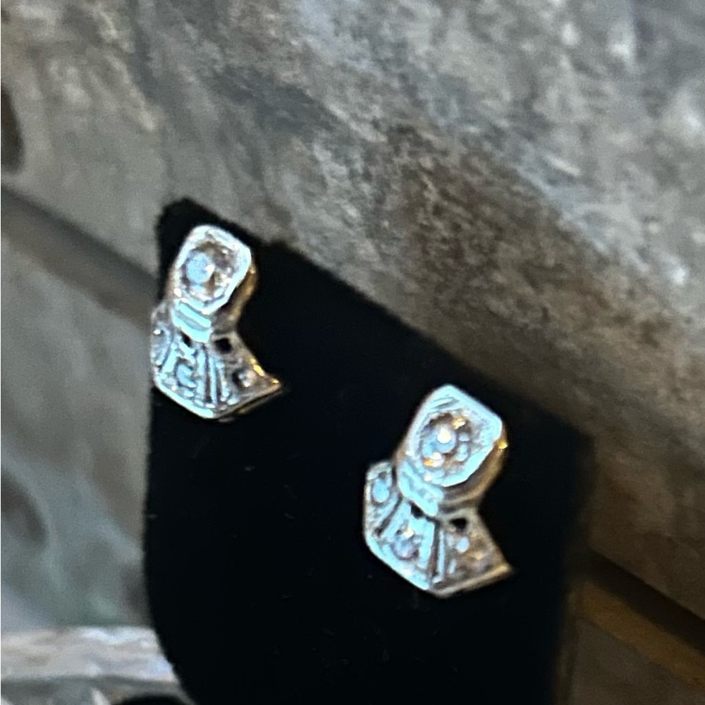 Antique 14k Old Cut Diamond Studs - Picture 8 of 8